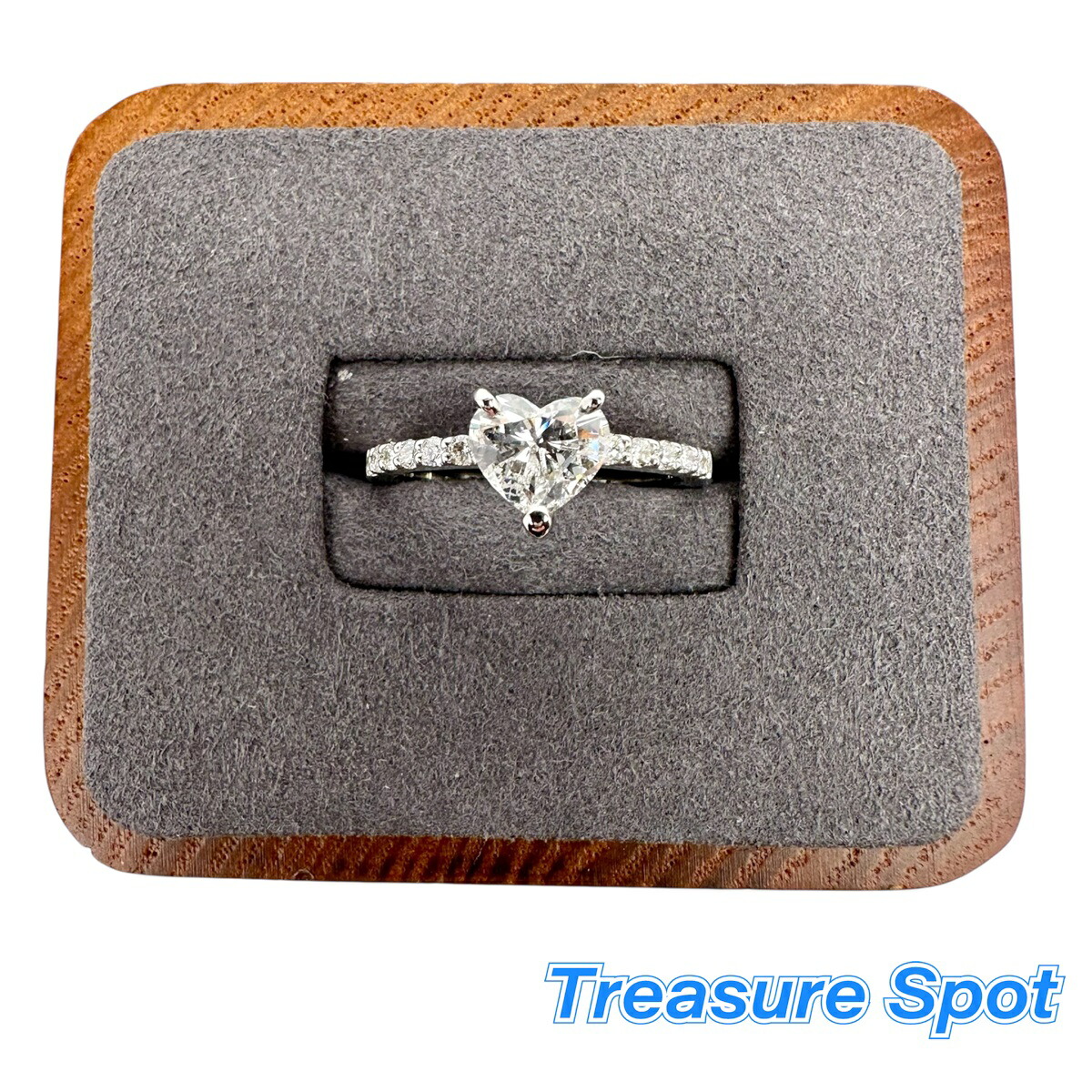 k18WG ダイヤモンド0.08ct クレージュ　ハートモチーフリング　9号 hugall_rc-it8sy4mtuz0o-rekp