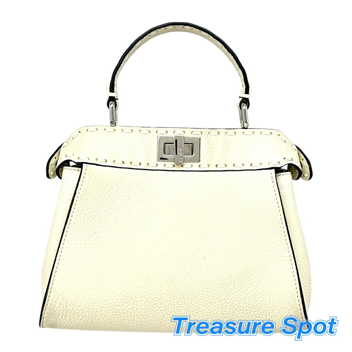 FENDI フェンディ ピーカブーミニ（肩部無）象牙色系 なめし革  【トレジャースポット】 【中古】