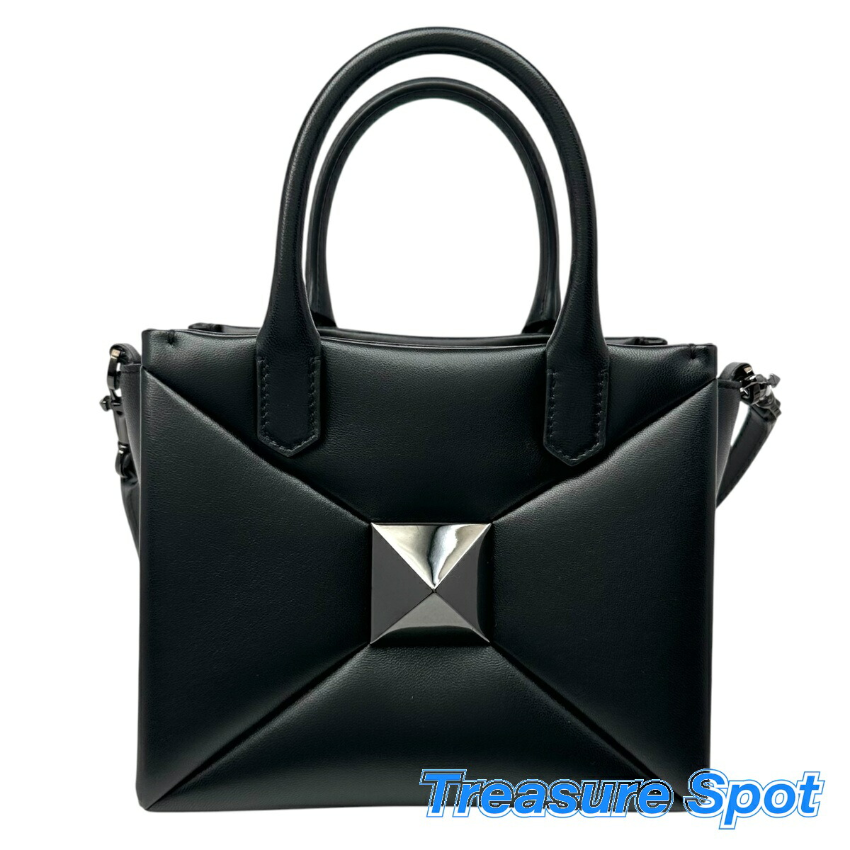 VALENTINO ワンスタッズ ハンドバック 黒いこと レディース ハンドバック ２WAY ショルダーバッグ 【中古・貨物輸送無料】【トレジャースポット】