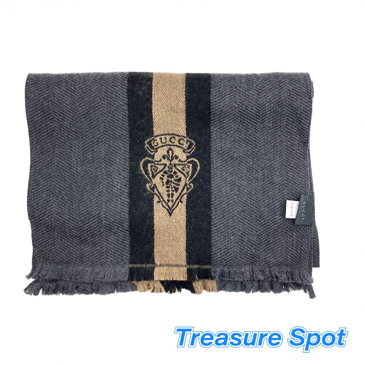 楽天市場】グッチ ニットマフラー GGロゴ グリーンxレッド【未使用品