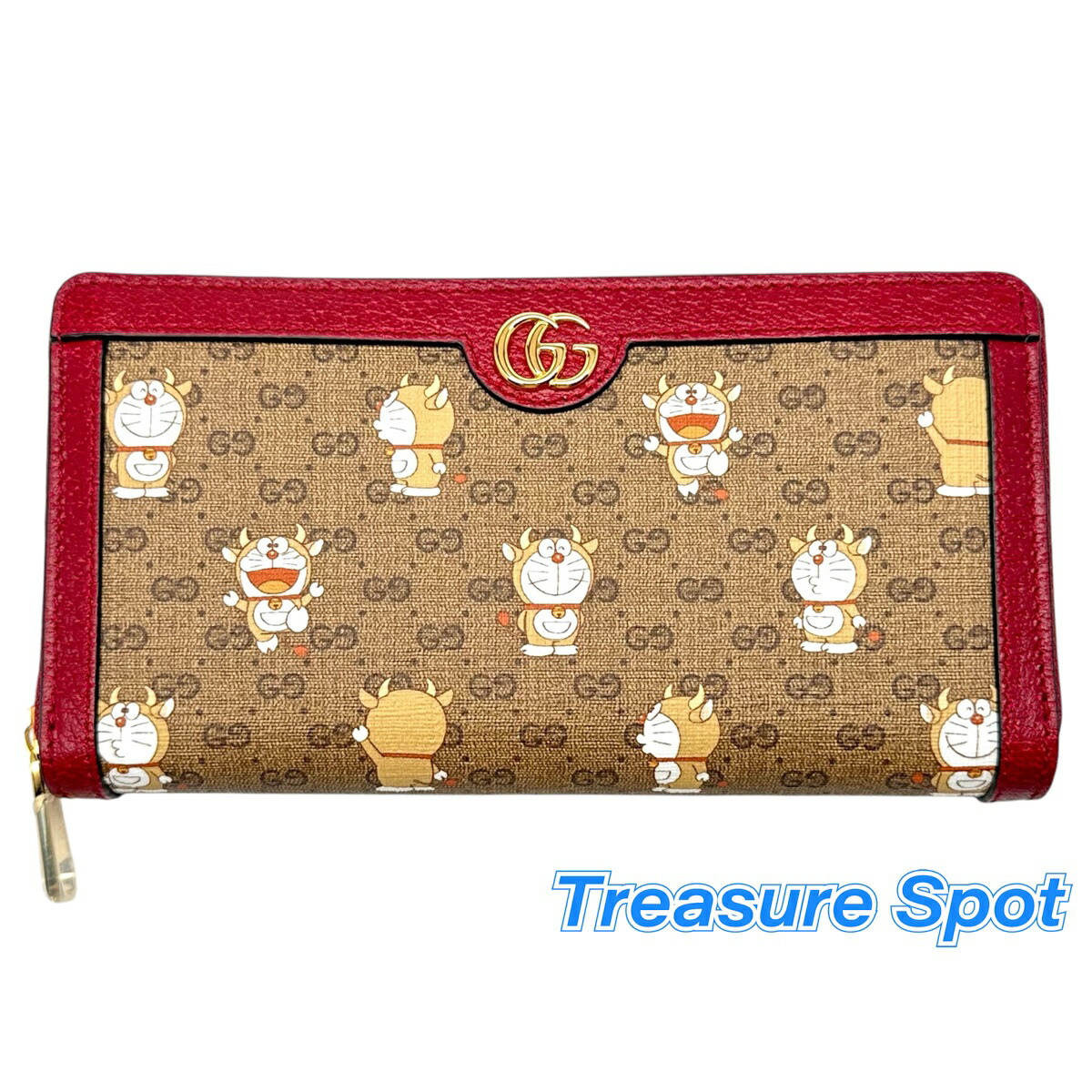 グッチ GUCCI GGウォレット 牛えもん ボルドーワイン系 GGスプリーム 新品負けず劣らず品 貨物輸送無料【トレジャースポット】【中古】