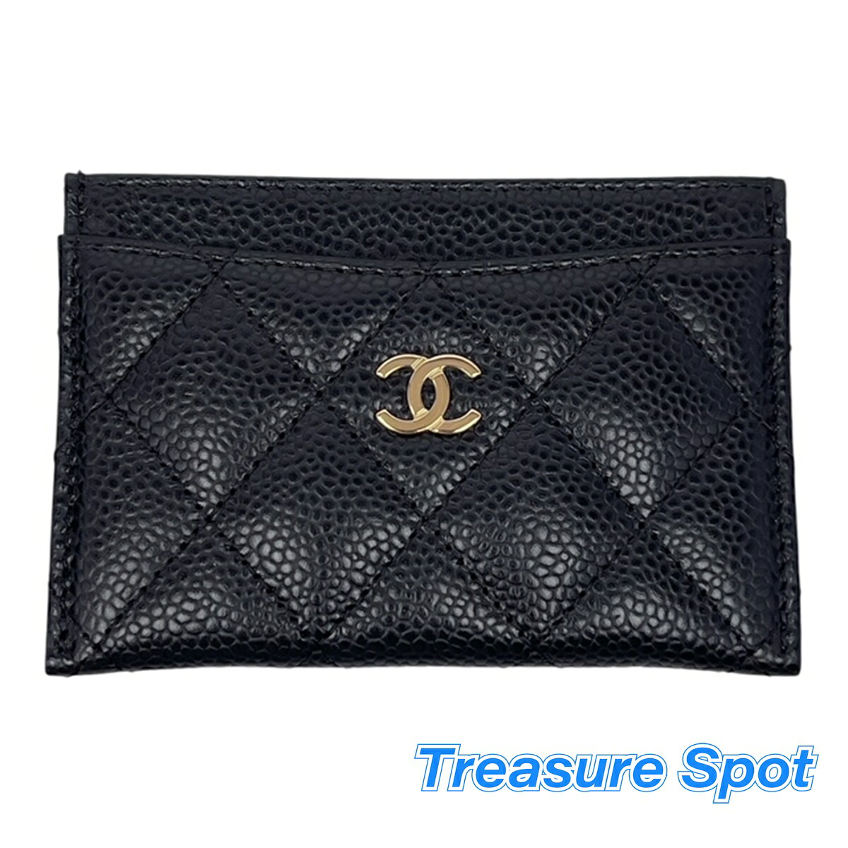 シャネル CHANEL クラシックカードケース 黒いこと グレインドカーフスキン 【中古】【トレジャースポット】貨物輸送無料