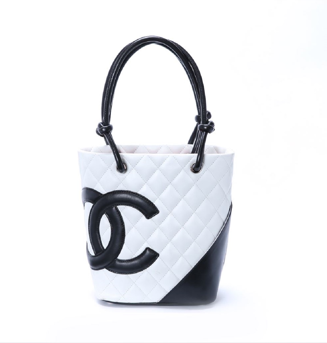 【楽天市場】シャネル CHANEL カンボンライン ミニトートバッグ ラムスキン ブラックxホワイト 【トレジャースポット】【中古