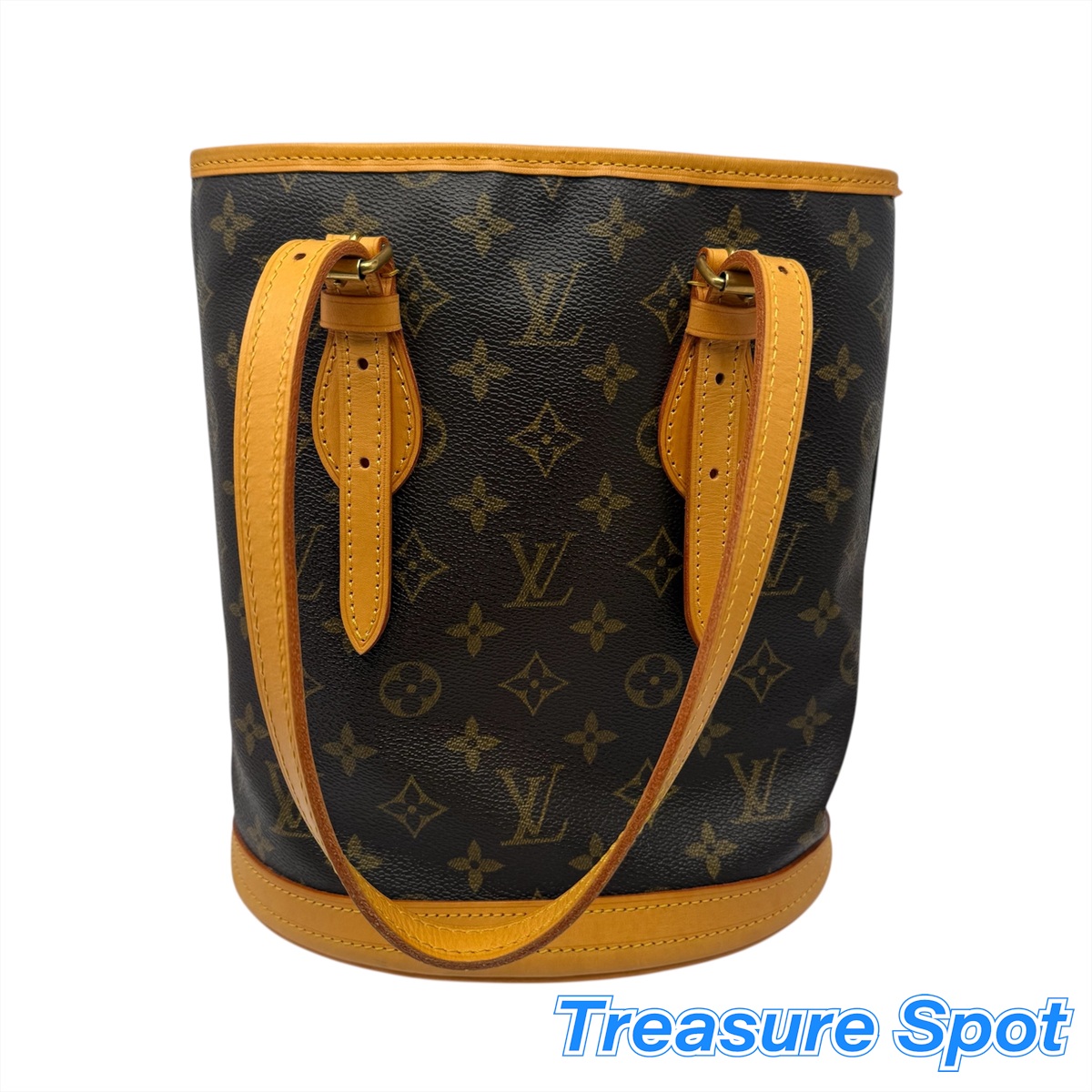 LV　ルイヴィトン　LOUIS VUITTON　バケットPM（ポーチ無）内張り新品張替え済　モノグラム　ブラウン　M42238　送料無料　【中古】【トレジャースポット】｜Treasure　Spot