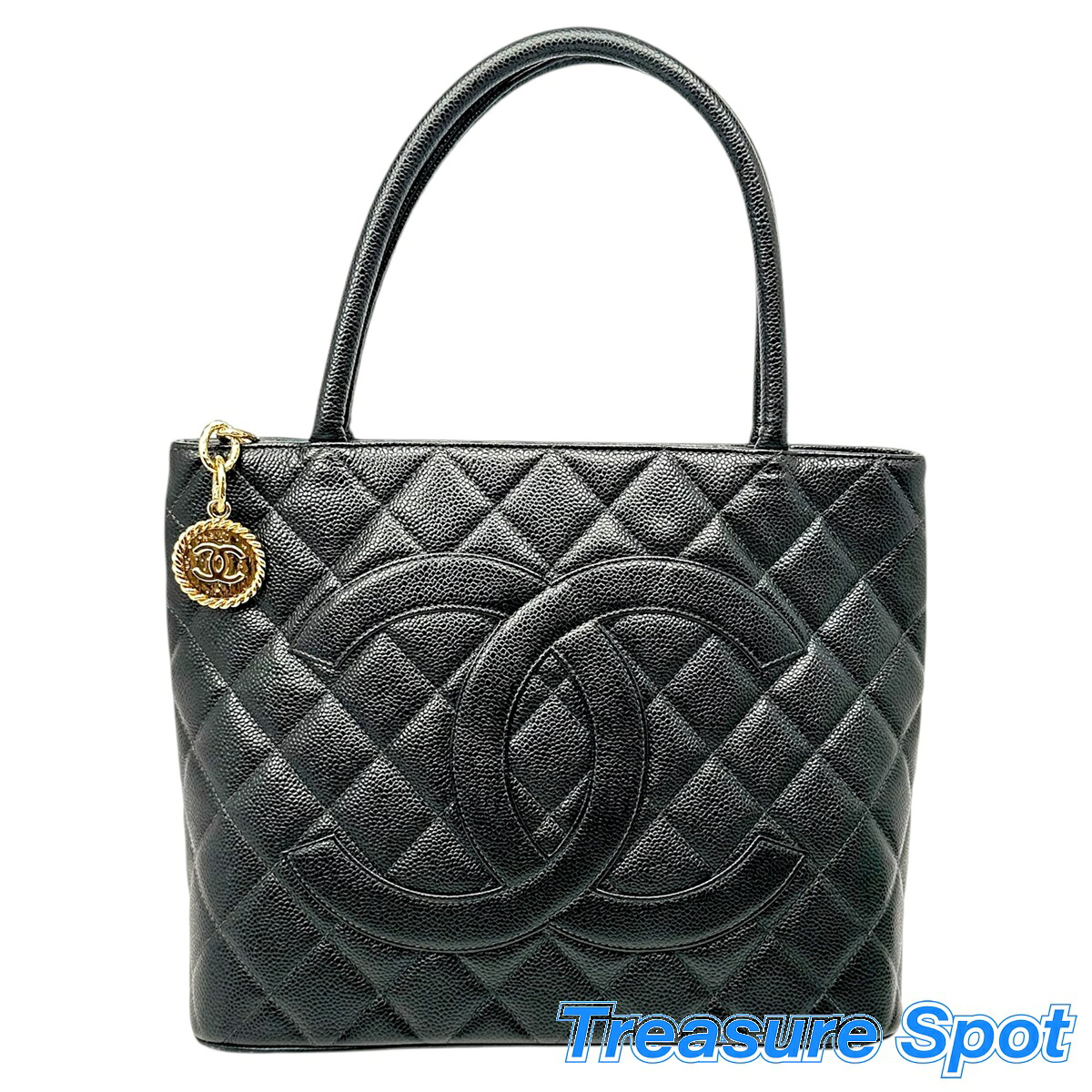シャネル CHANEL 復刻トート キャビアスキン ブラック 送料無料 【トレジャースポット】 【中古】