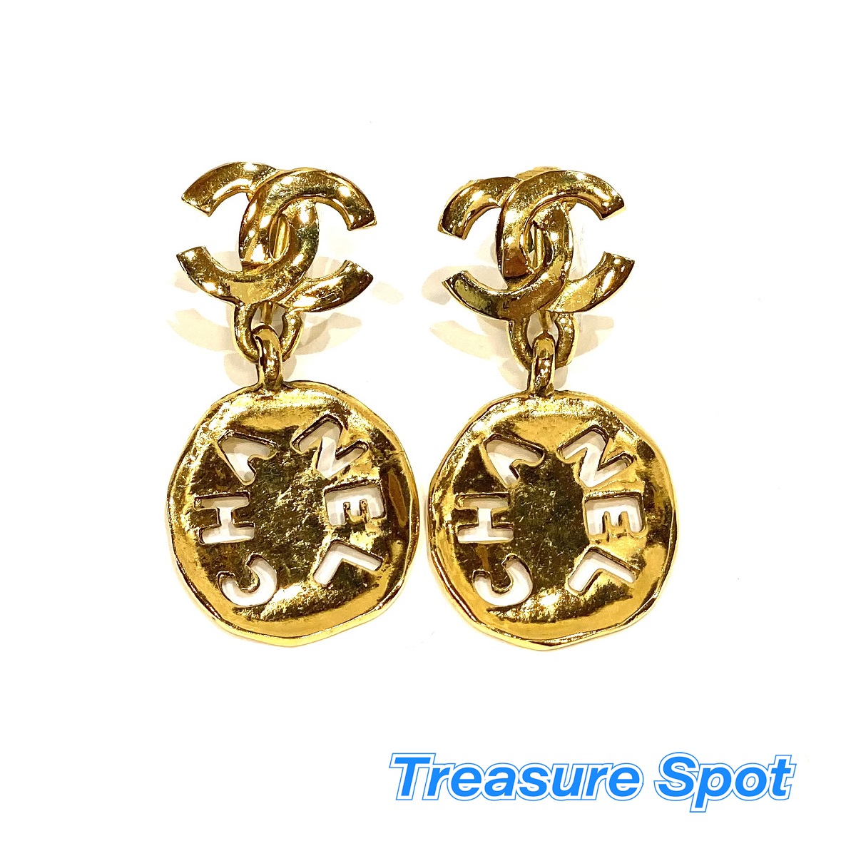 シャネル CHANEL イヤリング アクセサリー ロゴ ゴールド 【トレジャースポット】【中古】|Treasure Spot