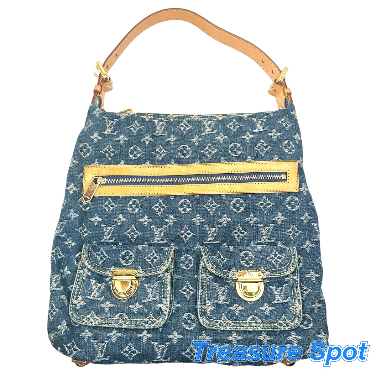 LV ルイヴィトン LOUIS VITTON うば車GM モノグラム ジーンズ 青色系 【中古】【トレジャースポット】