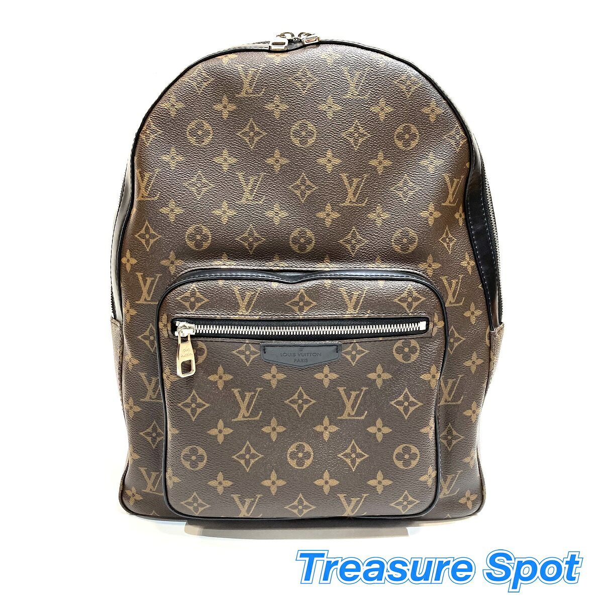 Louis リュック マカサー 男女兼用バッグ ブラック 中古 バックパック リュック Vuitton バッグパック バッグ ルイヴィトン Treasure 送料無料 Spot トレジャースポット ジョッシュ モノグラム