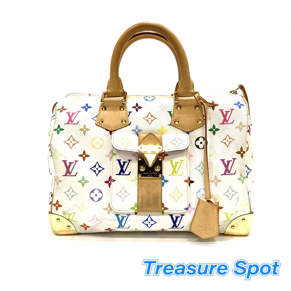 ルイヴィトン LOUIS VUITTON スピーディ30 マルチ色つや 貨物輸送無料 【トレジャースポット】 【中古】