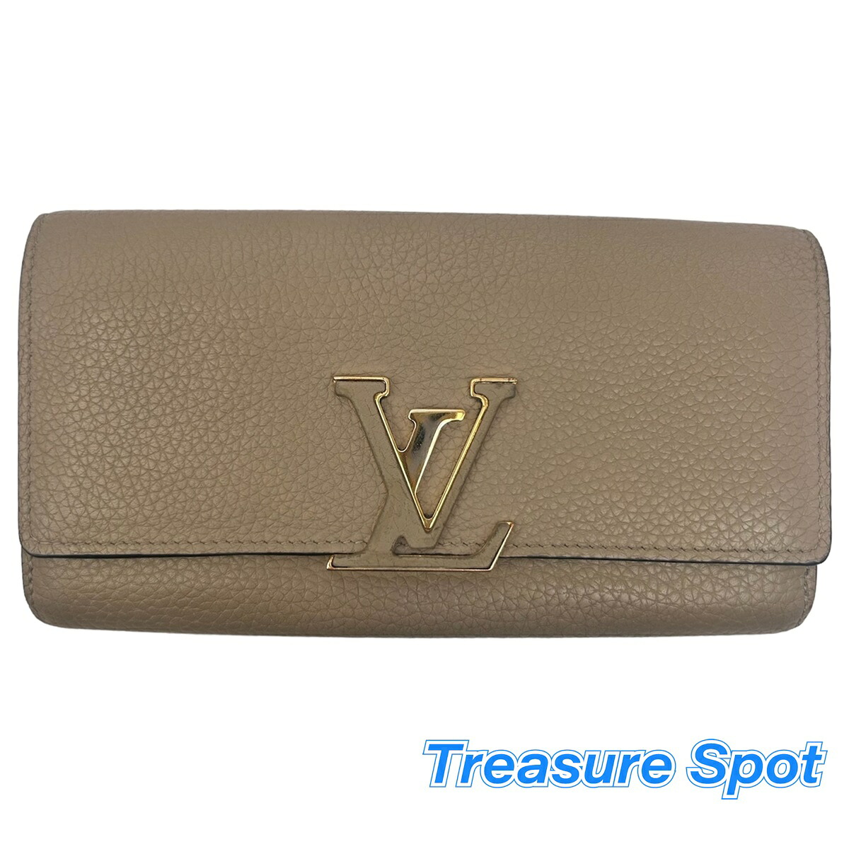 ルイヴィトン LOUIS VUITTON LV ポルトフォイユカプシーヌ 長紙入れ トリヨンレザー ガレ 薄墨色系 レディース 【トレジャースポット】 中古