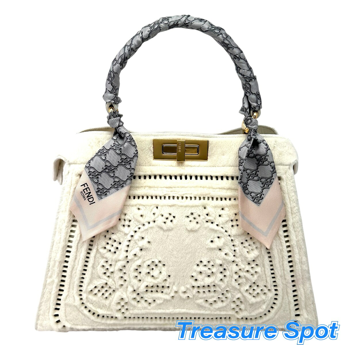 FENDI フェンディ ピーカブーミンク（肩部無）白いこと系 【トレジャースポット】 【中古】