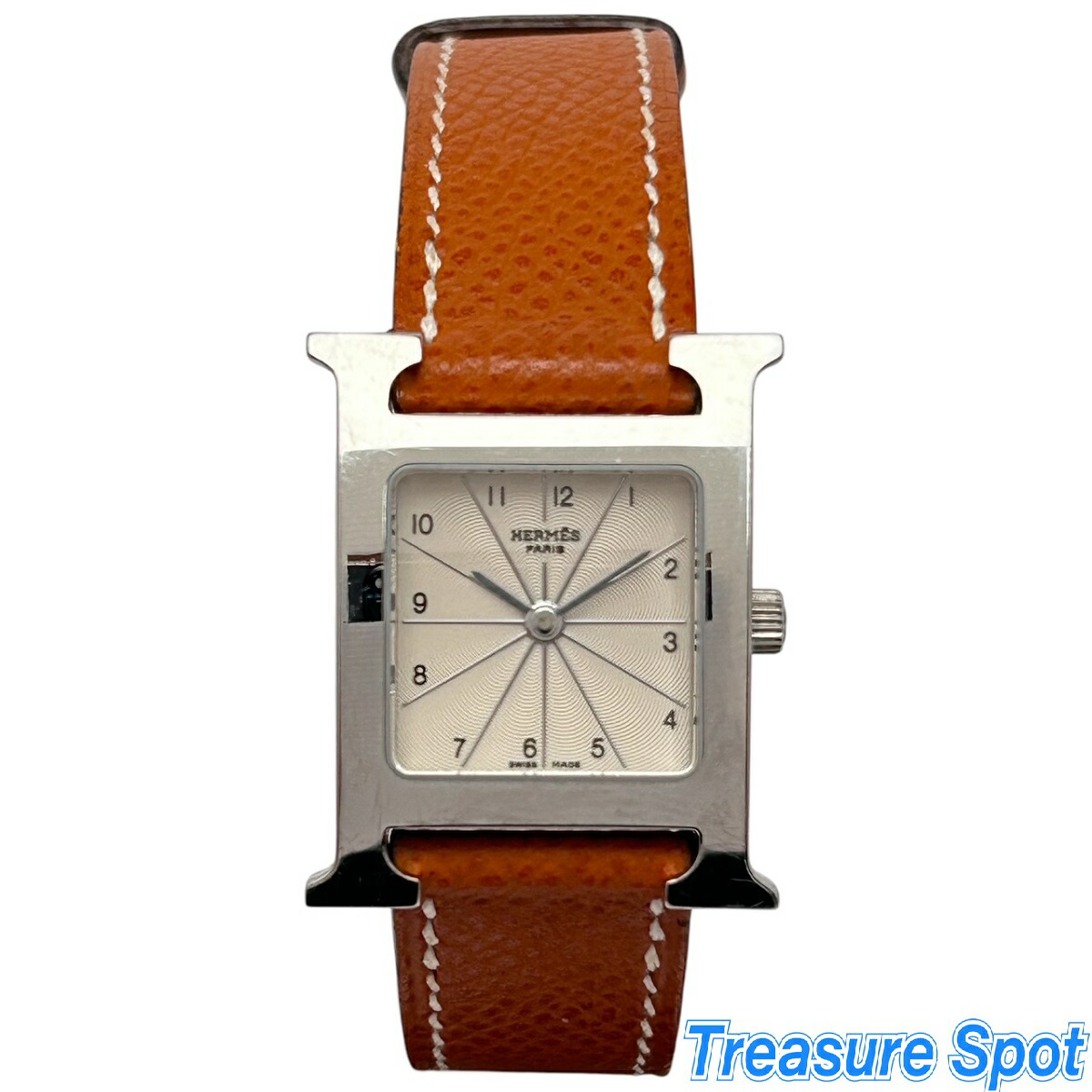 エルメス HERMES Hご覧なさる HH1.210 レディース ウオッチ SS Qz 御墨付き（無地） 専用箱 中古 【トレジャースポット】