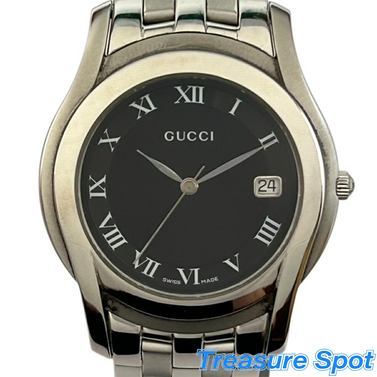 【良品】GUCCI 5500M 保証書付 楽天市場】グッチ GUCCI 5500M SS ステンレス Qz メンズ 腕時計 保証書