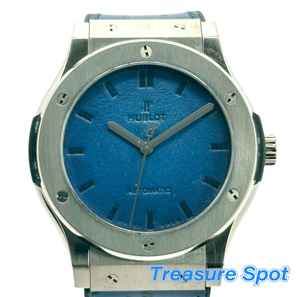 HUBLOT  ウブロ 古典派音楽核融合反応 ベルルッティ チタニウム Ti 511.NX.050B.VR.BER16 自動小銃一巻き AT メンズ ウオッチ 貨物輸送無料【トレジャースポット】【中古】 メンズ腕時計-腕時計
