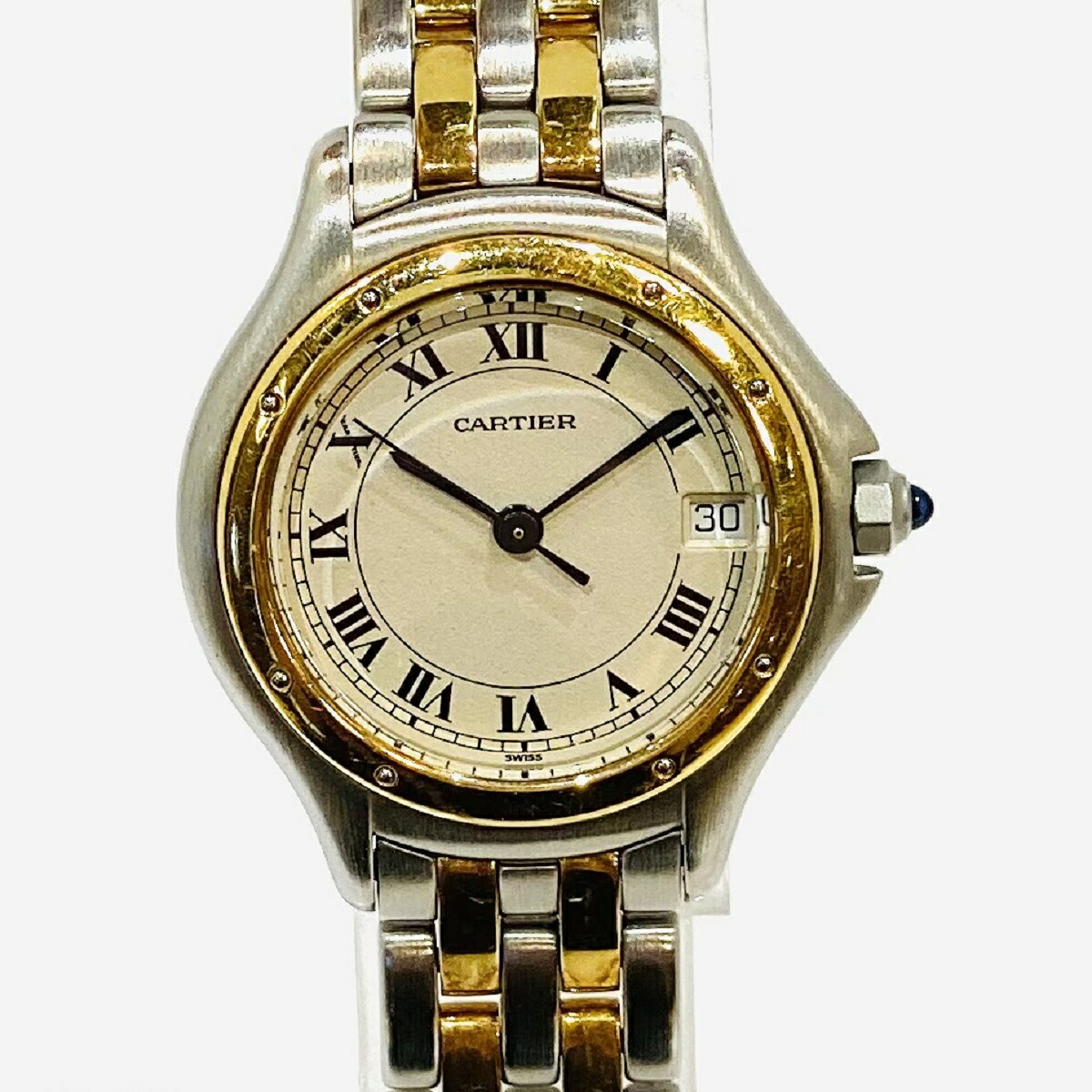 Cartier カルティエ パンテールクーガ SS/YG ステンレス/イエローゴールド メーカーメンテナンス証明書(2023年)・保証書(1992年) Qz クォーツ レディース 腕時計 送料無料 【トレジャースポット】【中古】
