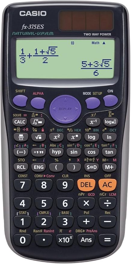 カシオ 1価関数計算器 微分積分法・統計学数えること・数学気取らない見せびらかす 3941価関数・役立つこと fx-375ES-N 黒いこと
