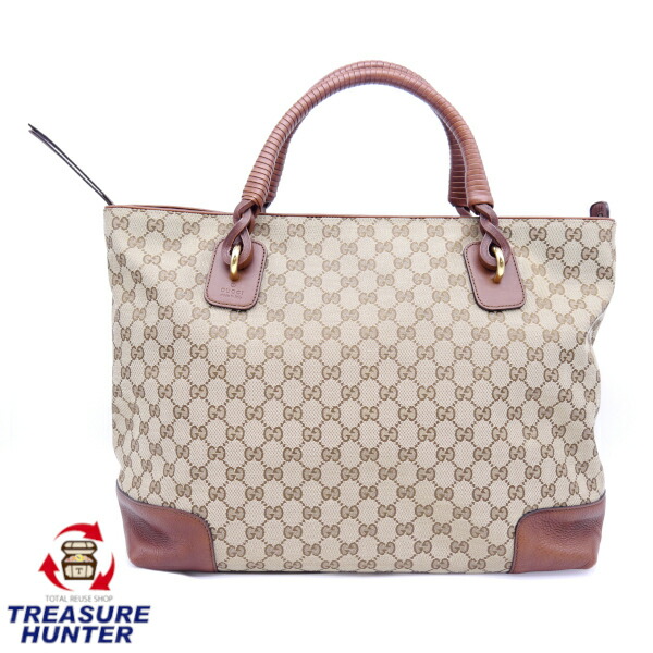 中古 Gucci Ggキャンバストート 御徒面子 グッチ 革 ベージュ ブランド名 レディース 納める適切 Newbyresnursery Com