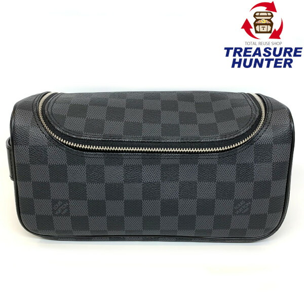 中古 Louis Vuitton ルイ ヴィトン ダミエ グラフィット トワレ ポーチ N メンズ セカンドバッグ Otce Cl