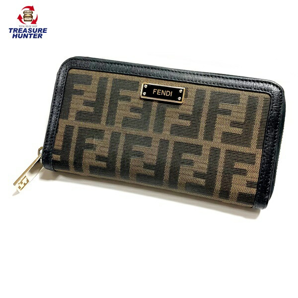 フェンディ 長財布 ラウンドファスナー ロゴ金具 シルバー 8M0024 フェンディ ラウンド長財布 FENDI(8M0024 DRB NBP) | epoque on