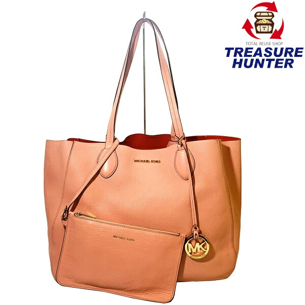【中古】MICHAEL KORS マイケルコース リバーシブル トートバッグ ピンク レッド 【240001010833】｜Treasure　Hunter店