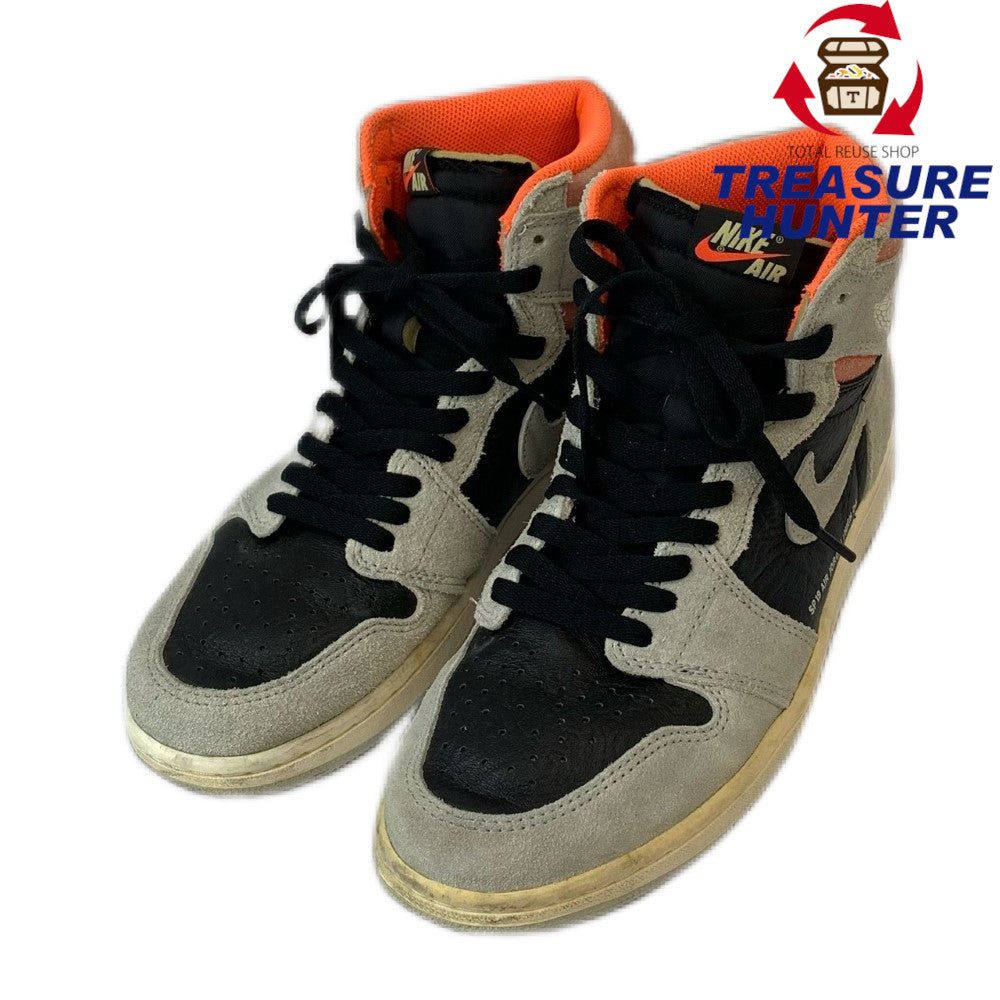 NIKE ナイキ スニーカー エアジョーダン1 RETRO HIGH OG 27cm 555088-018 グレー×ブラック×オレンジ メンズ 【101045515008】|Treasure Hunter店