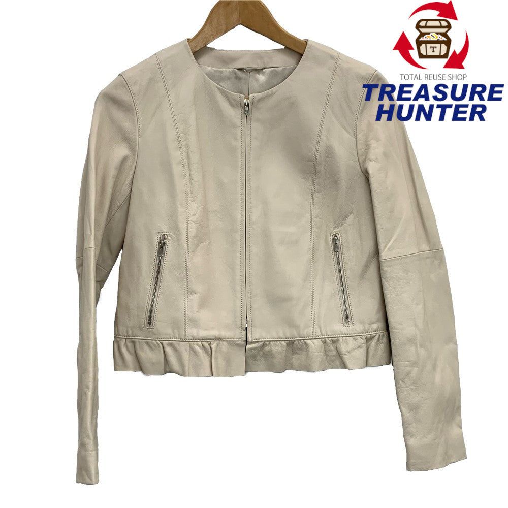 アナイ ラムレザー ペプラムジャケット 10191710040 19SS ベージュ サイズ38 ANAYI 【100037035006】｜Treasure　Hunter店