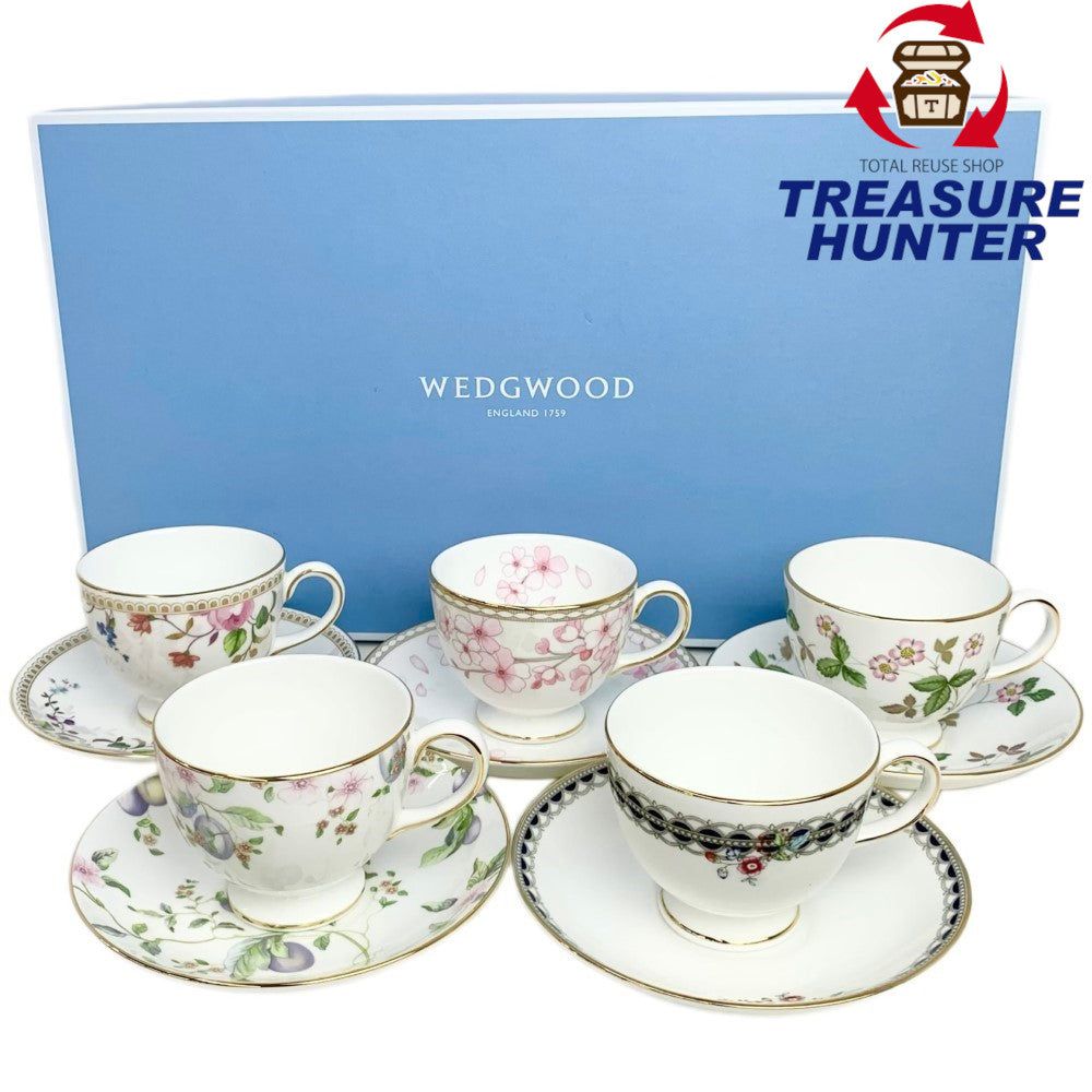 WEDGWOOD ロバート・エドワード・リー 紅茶優勝杯\u0026平円盤 多種多様さ5客仕掛ける ウエッジウッド 【106053811003】