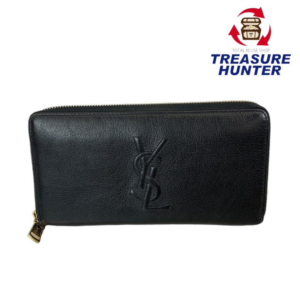 極美✨サンローラン 二つ折り財布 ファスナー クロコ型押し ロゴ刻印 ブラック 極美】SAINTLAURENT サンローラン 二つ折り財布 コインケース