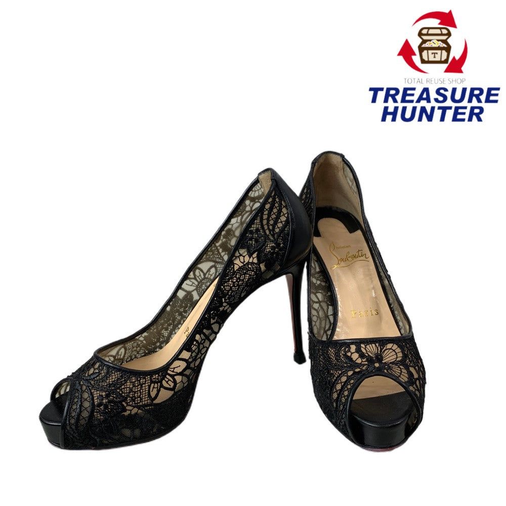 ルブタン レースピンヒール サイズ35 1/2 約22.5cm ブラック Christian Louboutin レディース シューズ 【101059370008】｜Treasure　Hunter店