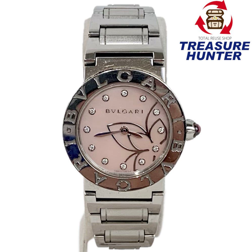BVLGARI ブル小峡谷 ブル小峡谷 12P金剛石 石英ウオッチ BBL26S サクラ色貝殼 【102057916006】