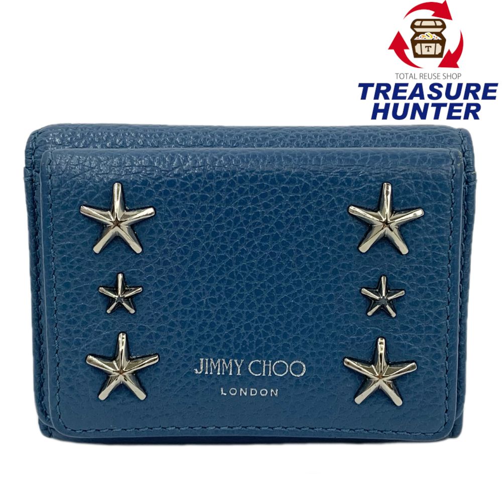 ★JIMMY CHOO★ ネイビー 三つ折り財布スタースタッズ付き 楽天市場】【アウトレット】ジミーチュウ JIMMY CHOO 3つ折り