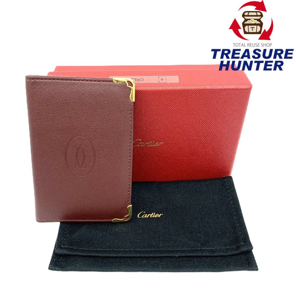 Cartier(カルティエ) マストライン カードケース GACH レザー ボルドー バーガンディ 二つ折り開閉式 レディース 【102061574001】｜Treasure　Hunter店