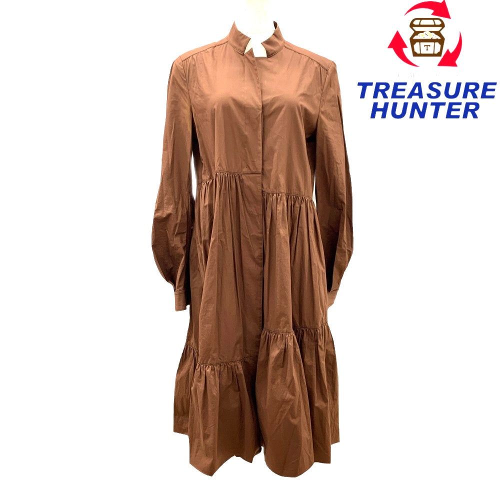 DOROTHEE SCHUMACHER(ドロシーシューマッハ) コットンギャザーワンピース サイズ0Sサイズ相当 ブラウン 【100059409001】|Treasure Hunter店