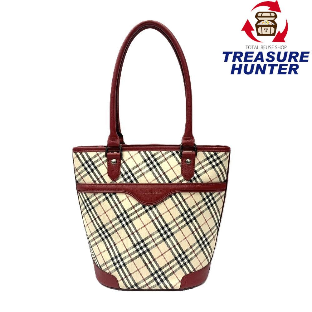 BURBERRY(バーバリー) ショルダーバッグ ハンドバッグ ノバチェック レッド/ベージュ レディース バッグ 【101063979008】|Treasure Hunter店