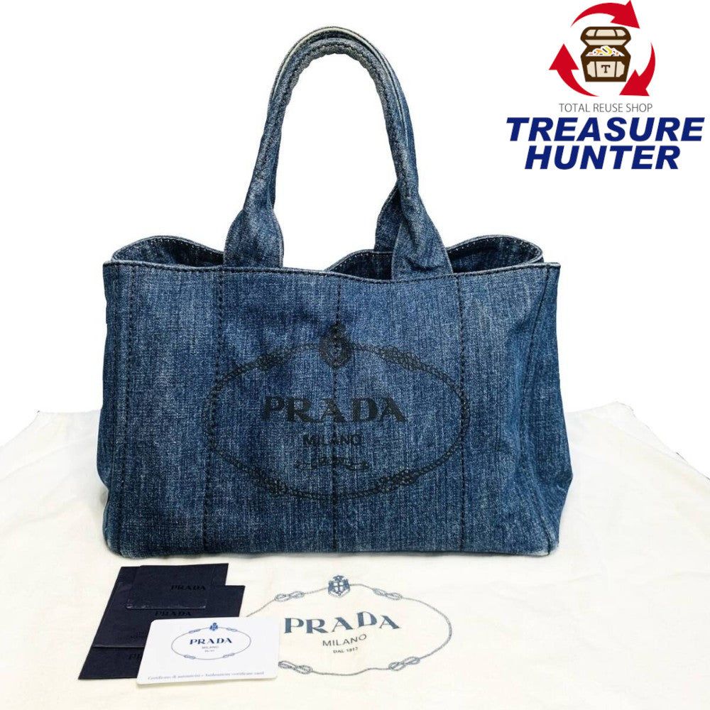 PRADA プラダ カナパ B1877B ハンドバッグ トートバッグ デニム 【240005006762】｜Treasure　Hunter店 35,620円