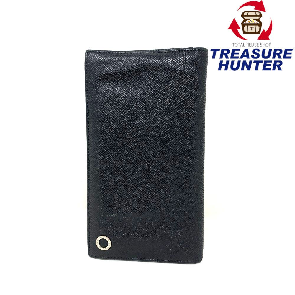 美品✨ ブルガリ マン 長財布 2つ折り財布 グレインレザー 黒 BVLGARI（ブルガリ） 財布 長財布 二つ折り財布 ブルガリマン