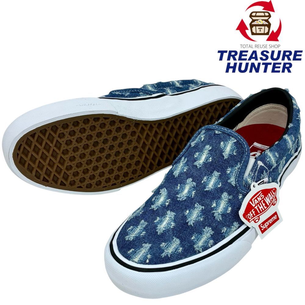 26 Supreme Vans Slip-On Hole Punch Denim Supreme Vans Hole Punch