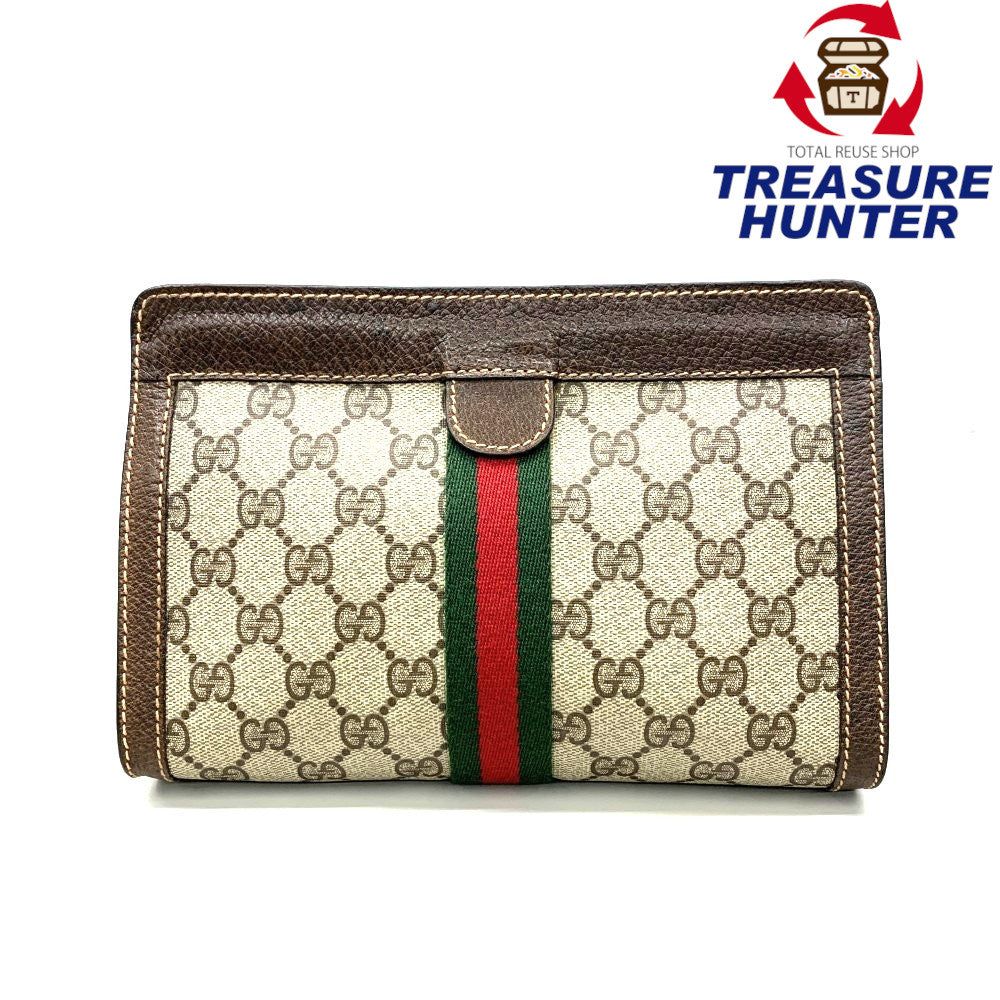 GUCCI(グッチ)　GGシェリーライン　クラッチバッグ　PVCレザー　ブラウン　 【102062554001】｜Treasure　Hunter店