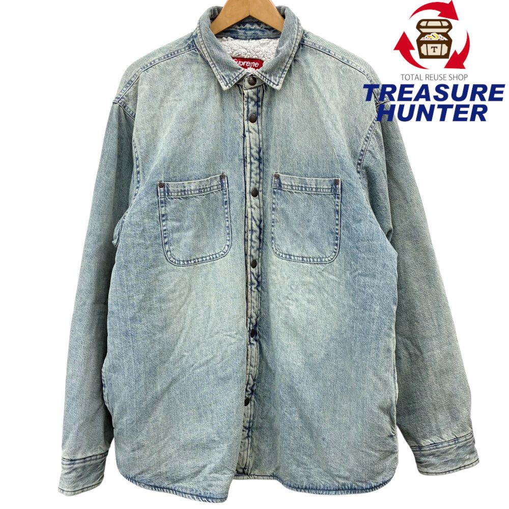 Supreme Faux Shearling Lined Work Shirt サイズL Washed Indigo Denim シュプリーム 【100062799006】｜Treasure　Hunter店