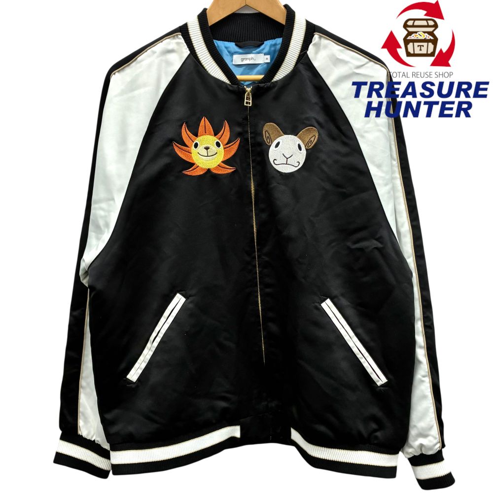 graniph×ONE PIECE 麦わらの一味 スカジャン サイズM ブラック グラニフ×ワンピース 【100065426006】|Treasure Hunter店