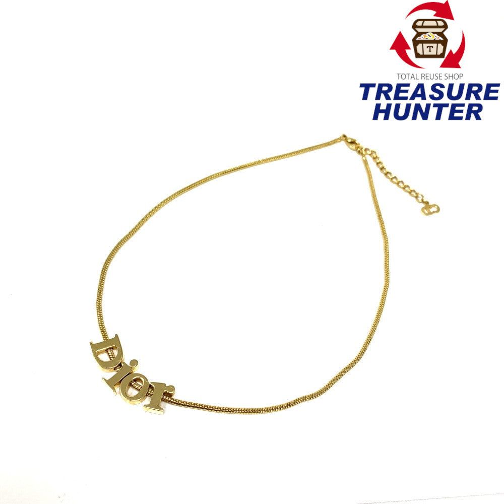 Christian Dior ロゴ ネックレス メッキ ゴールドカラー クリスチャンディオール レディース 【102063410003】｜Treasure　Hunter店