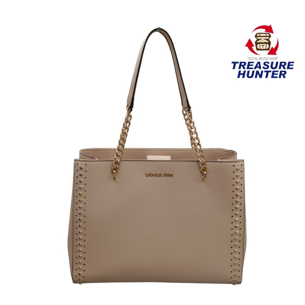 中古 MICHAEL KORS ELLIS ラージトート 35H7GE0T3L トートバッグ なめし革 サクラ色 レディース 【101060853002】