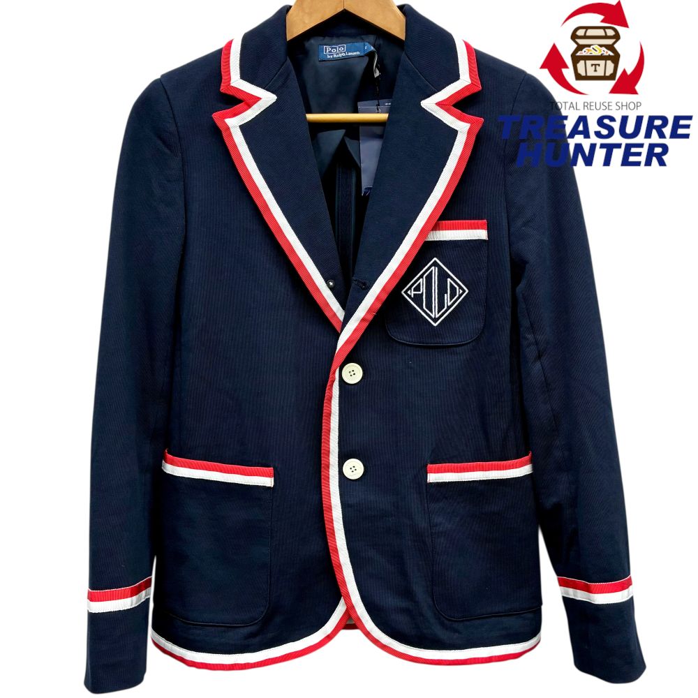 POLO RALPH LAUREN グログラントリムテリーブレザー 211924289001 大いさ2 米国海軍 ポロ ラルフローレン 【100062306007】