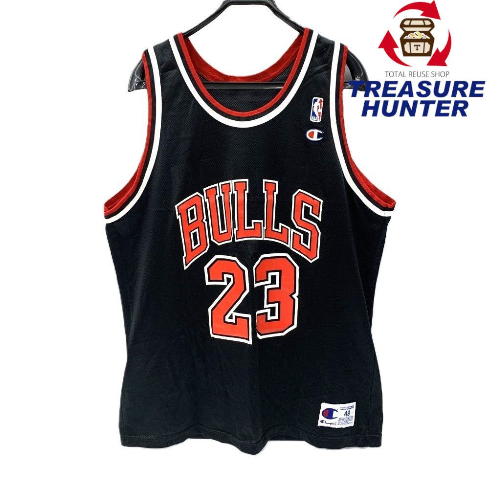 Champion×NBA 90’s 風の強い町ブルズ ジョーダン23 大いさ48（XL）黒いこと はやりっ子 メンズ 【100058178003】
