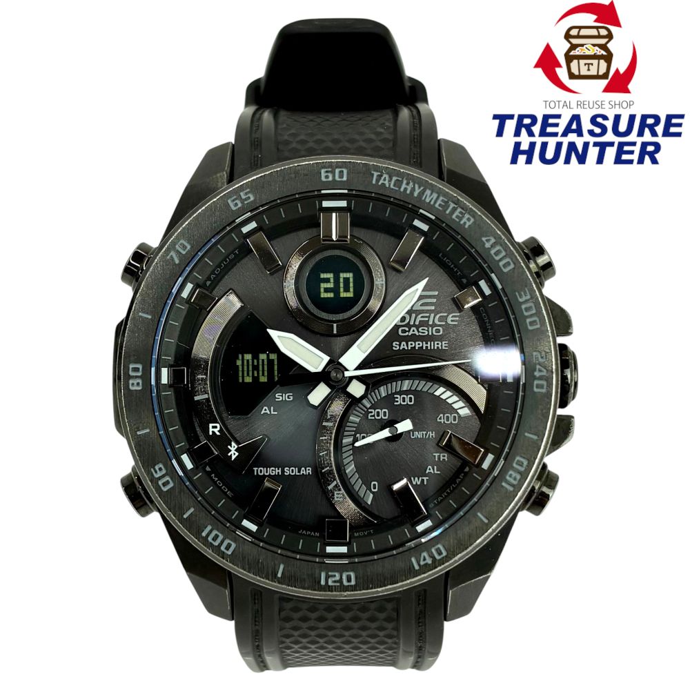 CASIO EDIFICE 手ごわいソーラー ウオッチ ECB-900 黒いこと カシオ 【101077369008】