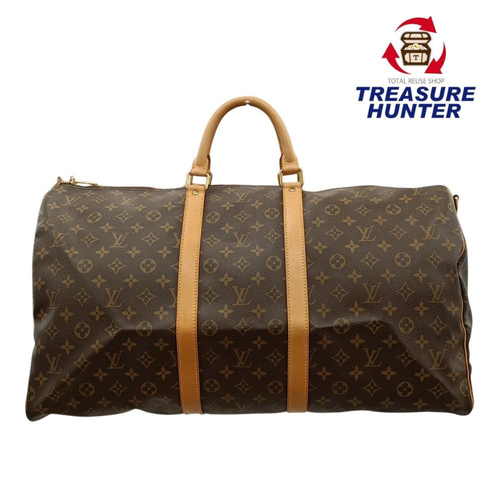 中古 美品 LOUIS VUITTON キーポル バンドリエール55 M41414 ルイ ヴィトン モノグラムライン ボストンバッグ 旅行鞄 レザー ブラウン 【102063222002】｜Treasure　Hunter店