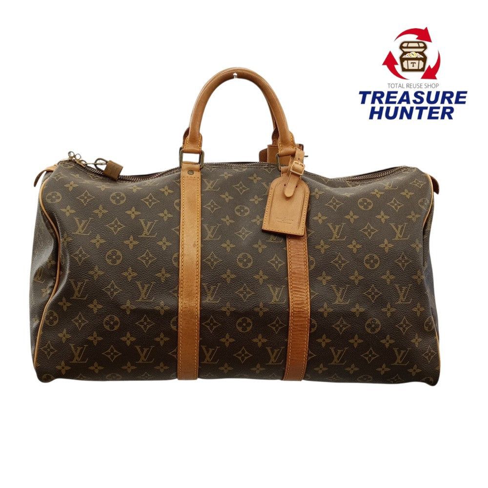 中古 LOUIS VUITTON キーポル50 M41426 ルイ ヴィトン モノグラムライン ボストンバッグ 旅行鞄 レザー ブラウン 【102062216002】｜Treasure　Hunter店