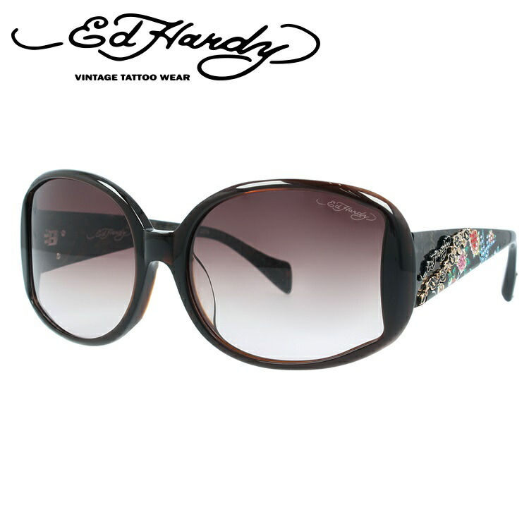 【当店限定SALE】エドハーディー サングラス EdHardy バードローズ BIRD ROSES ブラウン/ブラウングラデーション メンズ レディース UVカット メガネ ブランド ギフト プレゼント