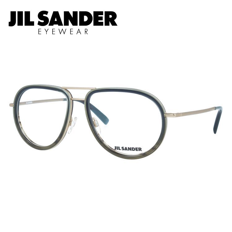 【訳あり】JIL SANDER メガネフレーム 【ティアドロップ型】 おしゃれ老眼鏡 PC眼鏡 スマホめがね 伊達メガネ リーディンググラス 眼精疲労 ジル・サンダー 伊達 眼鏡 J2008-C 57 メンズ レディース ファッションメガネ ハイブランド