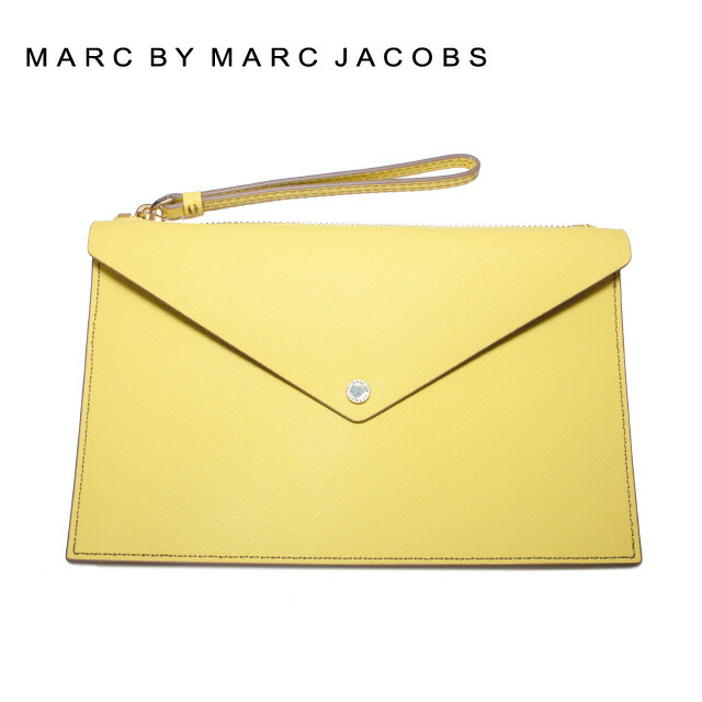 【お買い物マラソン対象】マークバイマークジェイコブス バッグ MARC BY MARC JACOBS クラッチバッグ MBMJ M0006060 Large Envelope Zip Pouch Color 744 イエロー系 Banana Creme Multi レディース 革 ラッピング無料 プレゼント プレゼント